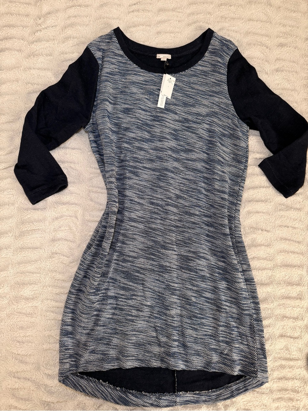 Gap Blue Textured Cotton Shift Dress Size L